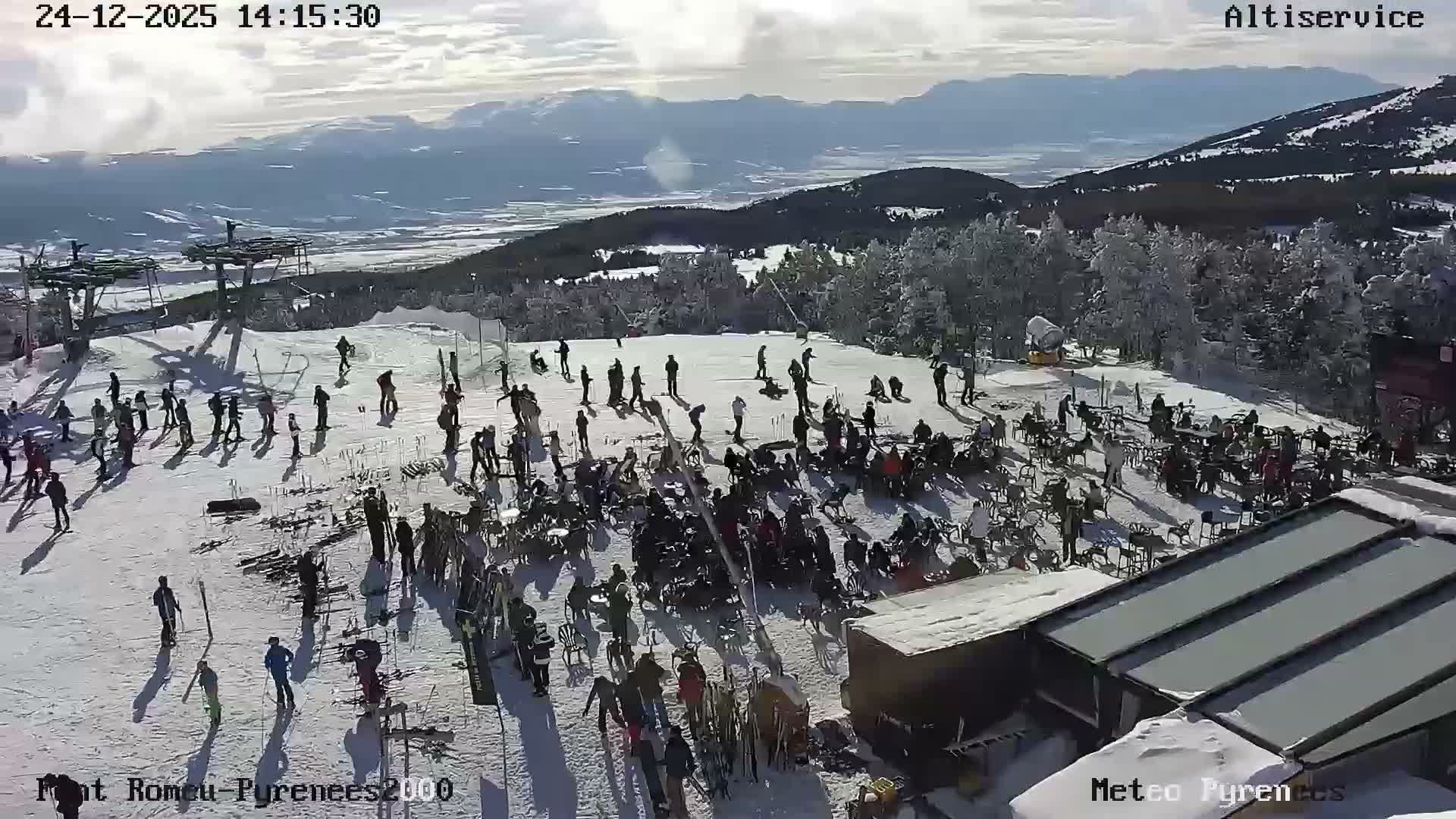 Font-Romeu Ski Slopes & Pyrenees Summits Panaromic 360 Live Cam - Prades, Pyrenees-Orientales, Occitanie, France