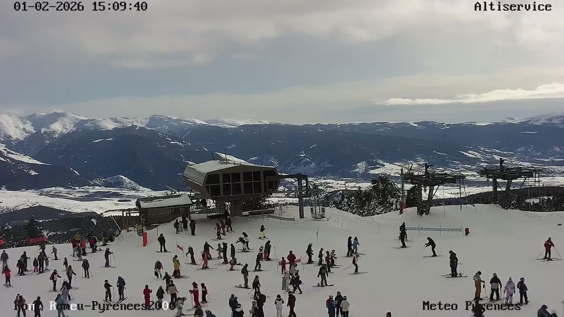 Font-Romeu Ski Slopes & Pyrenees Summits Panaromic 360 Live Cam - Prades, Pyrenees-Orientales, Occitanie, France