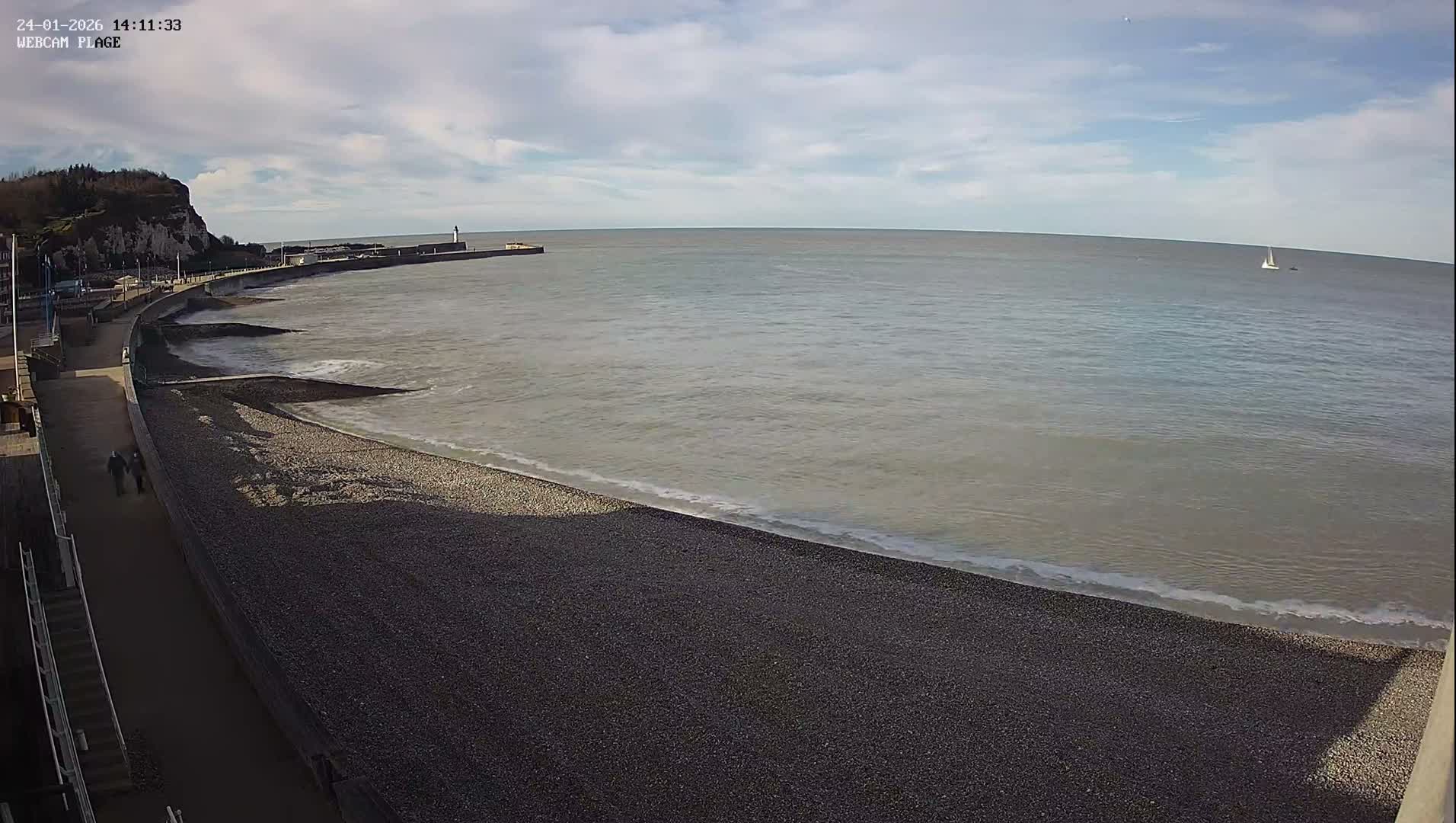 Plage de Saint-Valery-en-Caux  Beach Live Cam - Dieppe, Seine-Maritime, Normandie, France