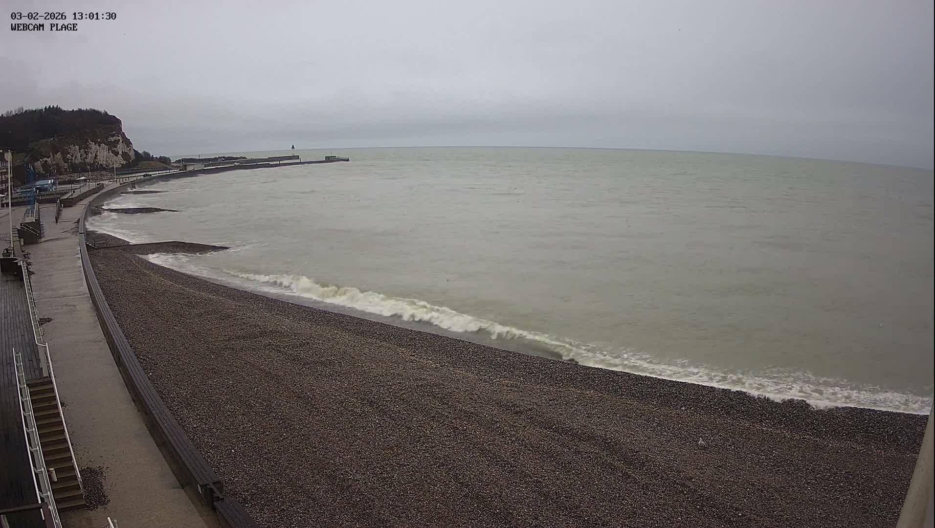 Plage de Saint-Valery-en-Caux  Beach Live Cam - Dieppe, Seine-Maritime, Normandie, France