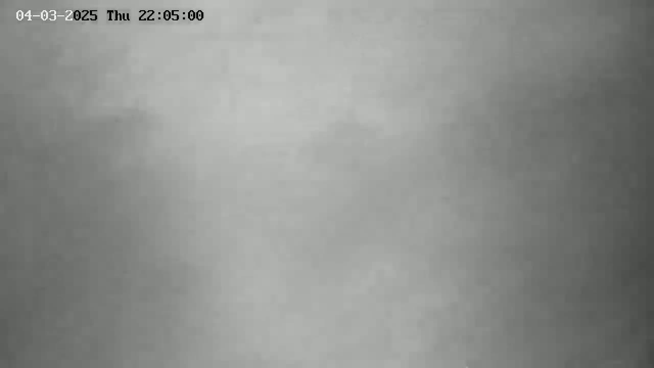 A blurry, grayscale image shows an overcast sky.