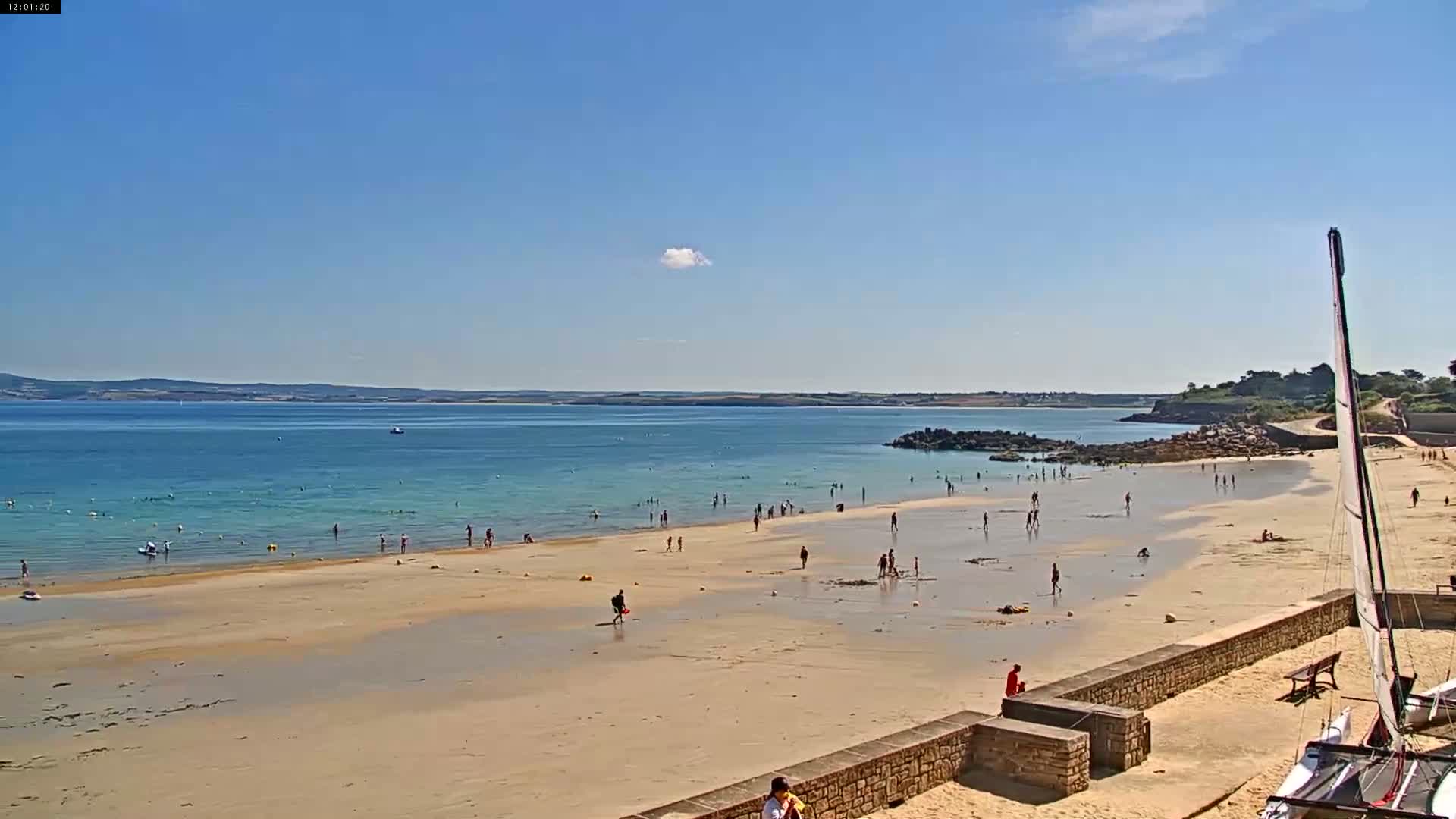 Douarnenez, Les Sables Blancs Beach Live Cam - Quimper, Finistère, Bretagne, France