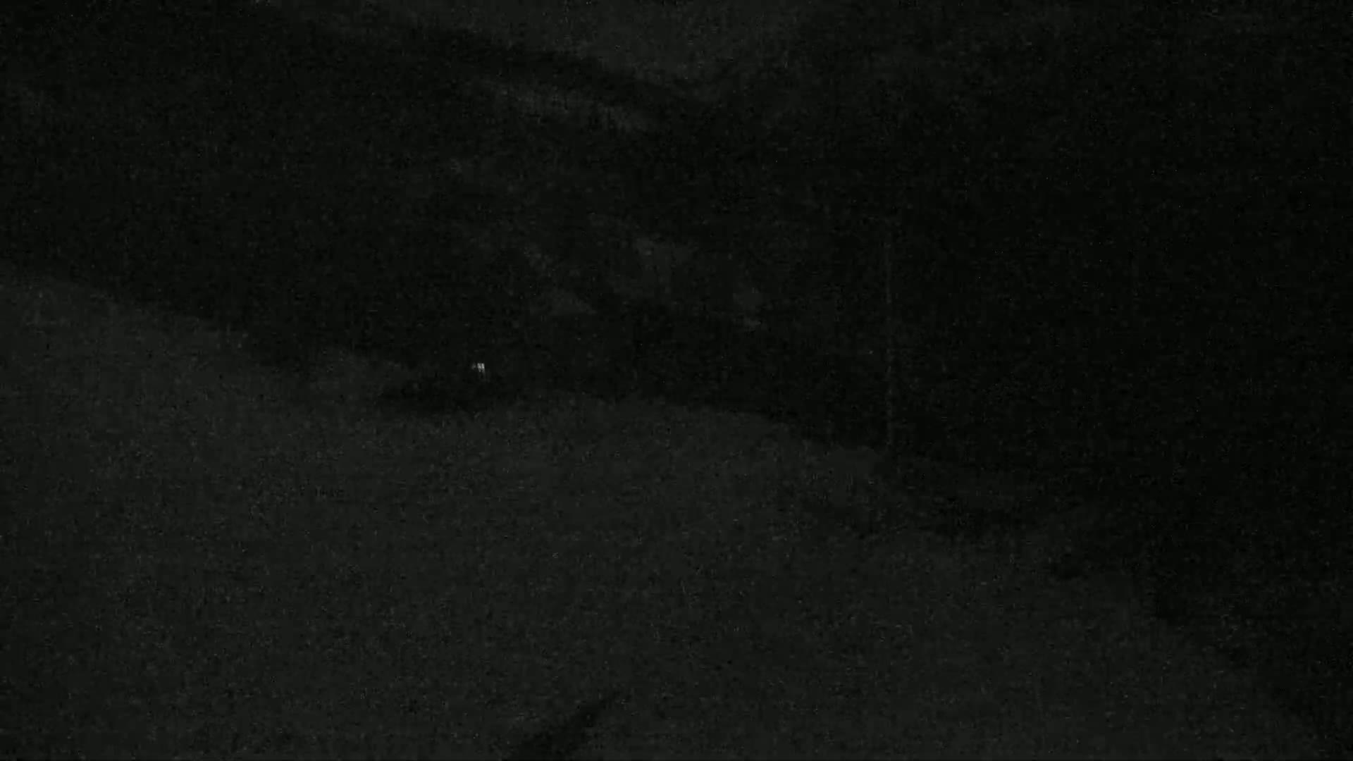 A very dark, grainy image shows a dimly lit, possibly paved area at night.