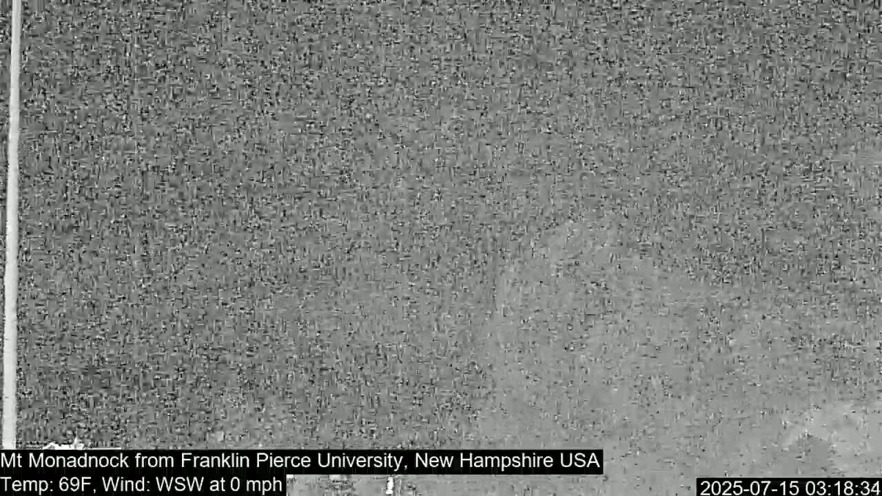A grainy, low-resolution image shows a mostly overcast sky.
