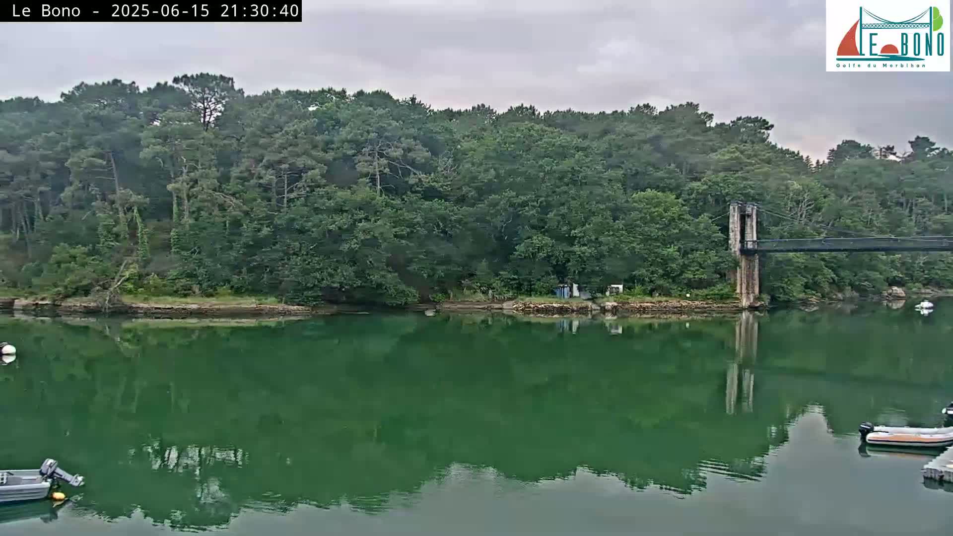 Riviere du Bono River & Le Bono Pont Joseph Le Brix (Pont Joseph Bridge) Live Cam - Vannes, Morbihan, Bretagne. France