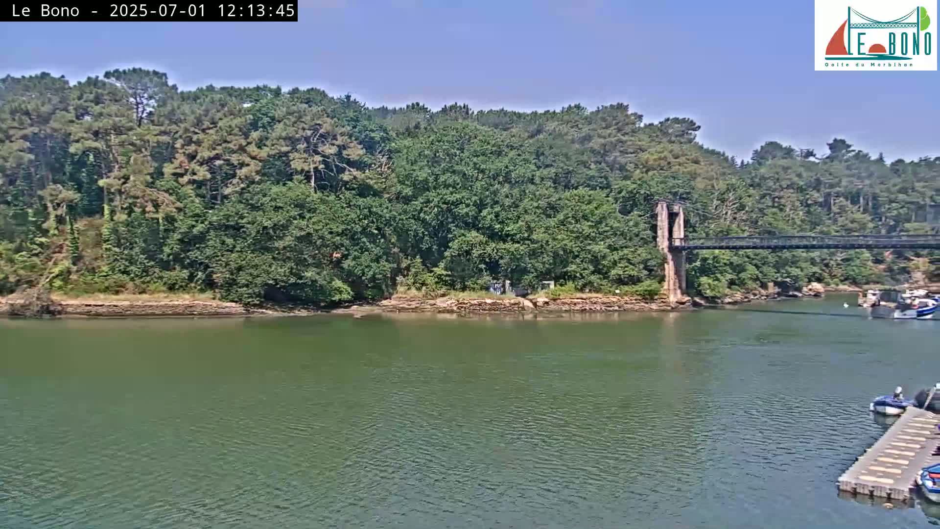 Riviere du Bono River & Le Bono Pont Joseph Le Brix (Pont Joseph Bridge) Live Cam - Vannes, Morbihan, Bretagne. France