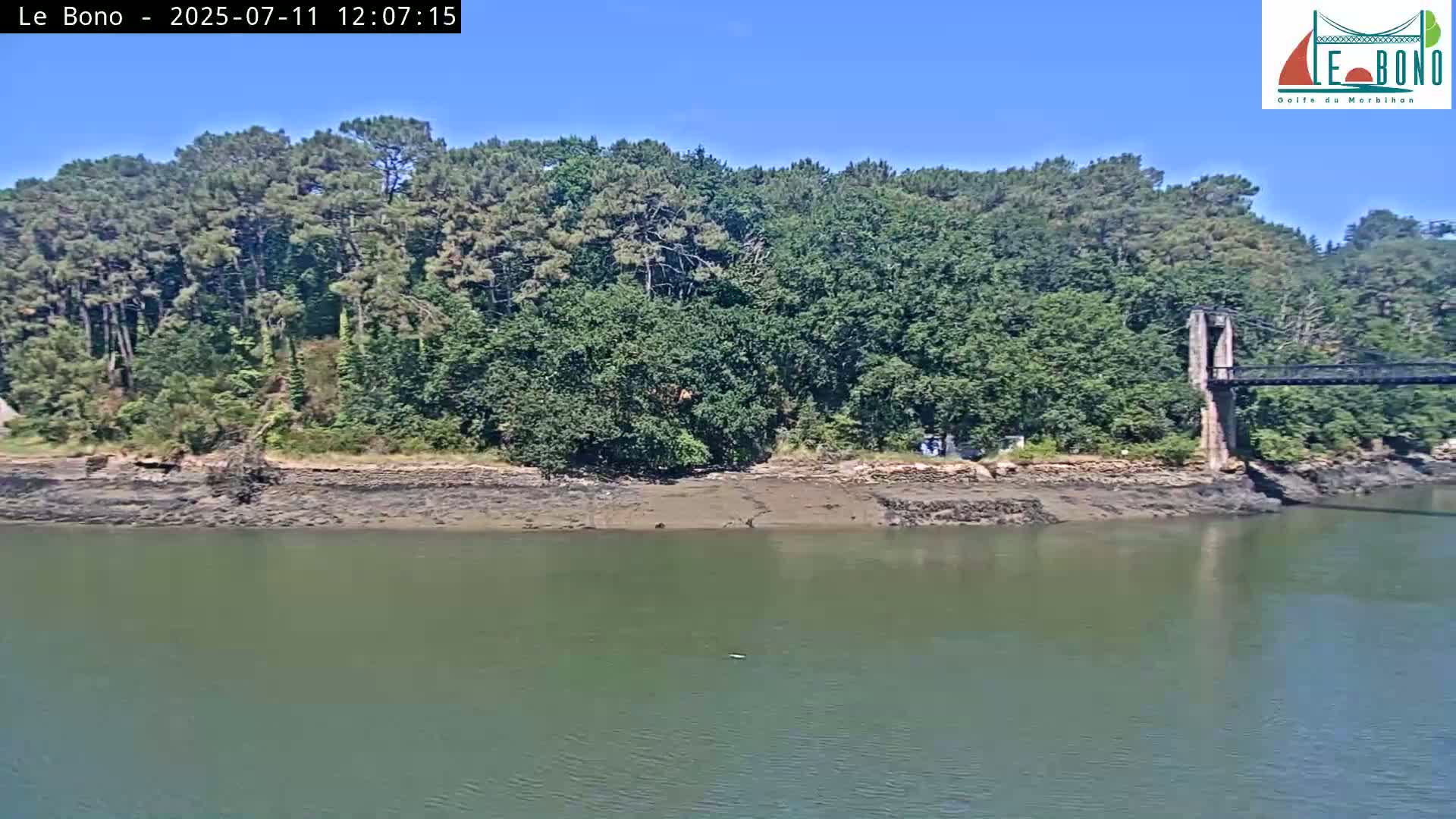 Riviere du Bono River & Le Bono Pont Joseph Le Brix (Pont Joseph Bridge) Live Cam - Vannes, Morbihan, Bretagne. France