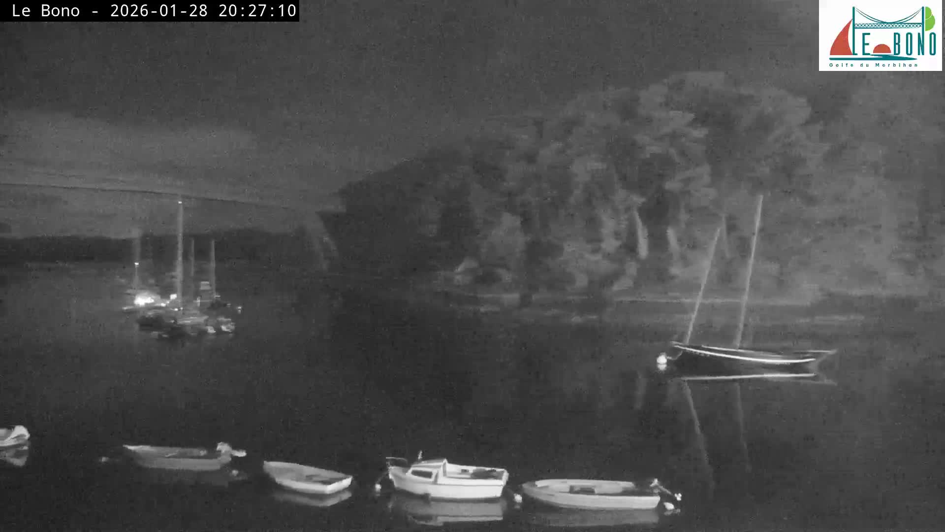 Riviere du Bono River & Le Bono Pont Joseph Le Brix (Pont Joseph Bridge) Live Cam - Vannes, Morbihan, Bretagne. France