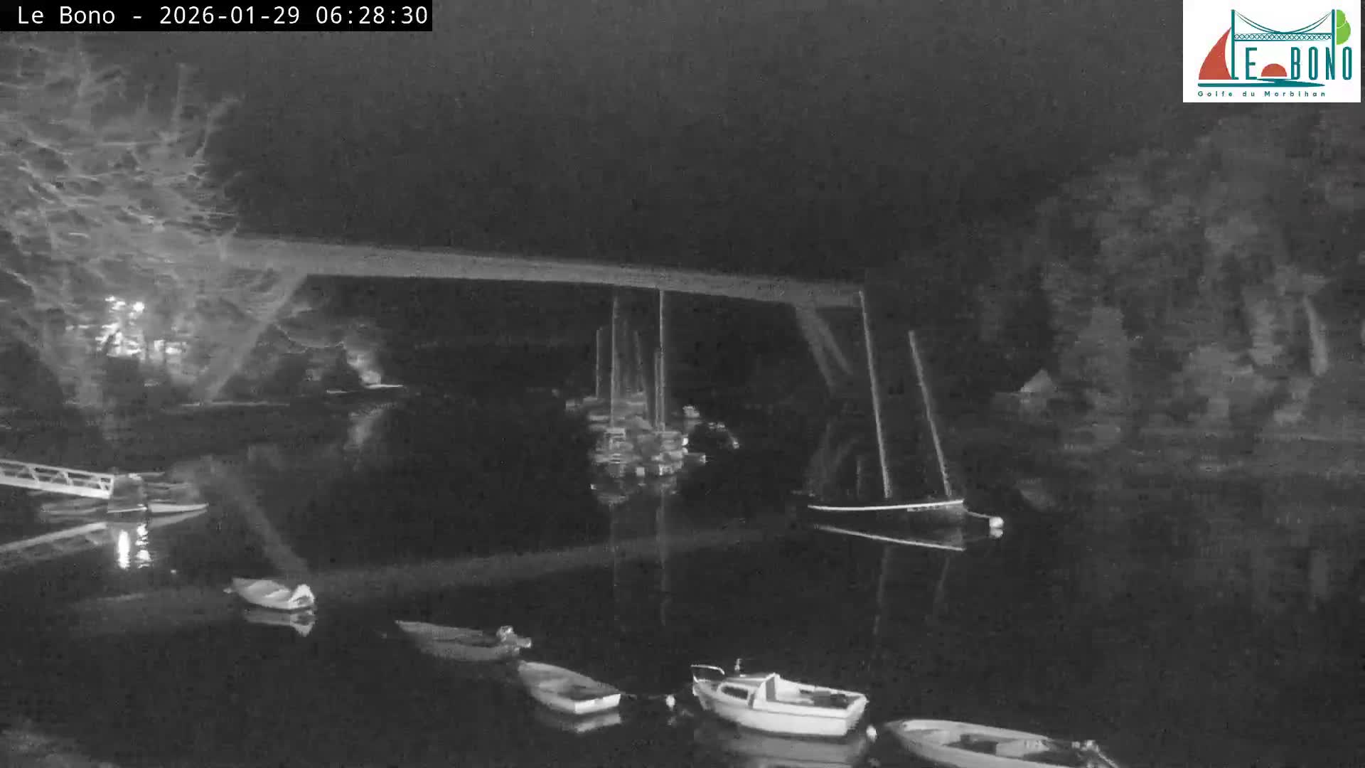 Riviere du Bono River & Le Bono Pont Joseph Le Brix (Pont Joseph Bridge) Live Cam - Vannes, Morbihan, Bretagne. France