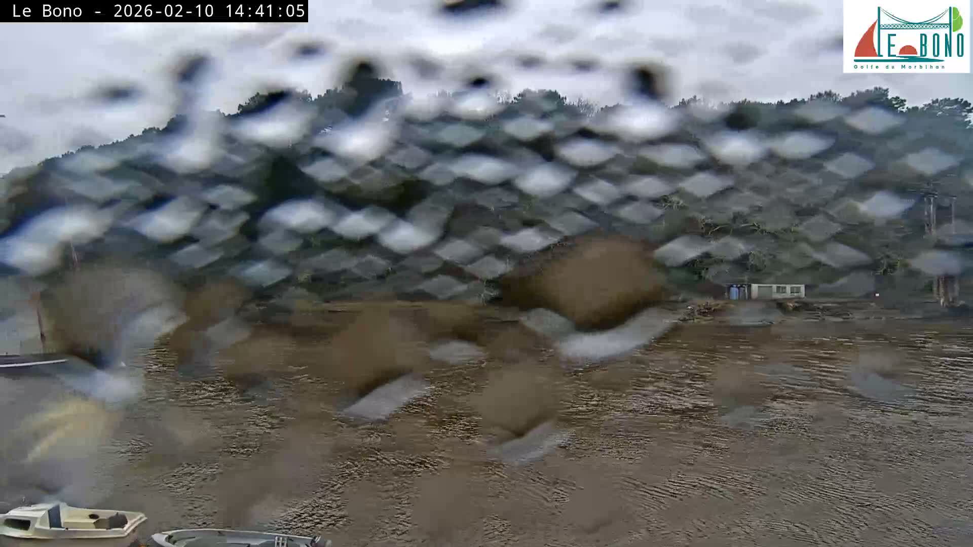 Riviere du Bono River & Le Bono Pont Joseph Le Brix (Pont Joseph Bridge) Live Cam - Vannes, Morbihan, Bretagne. France