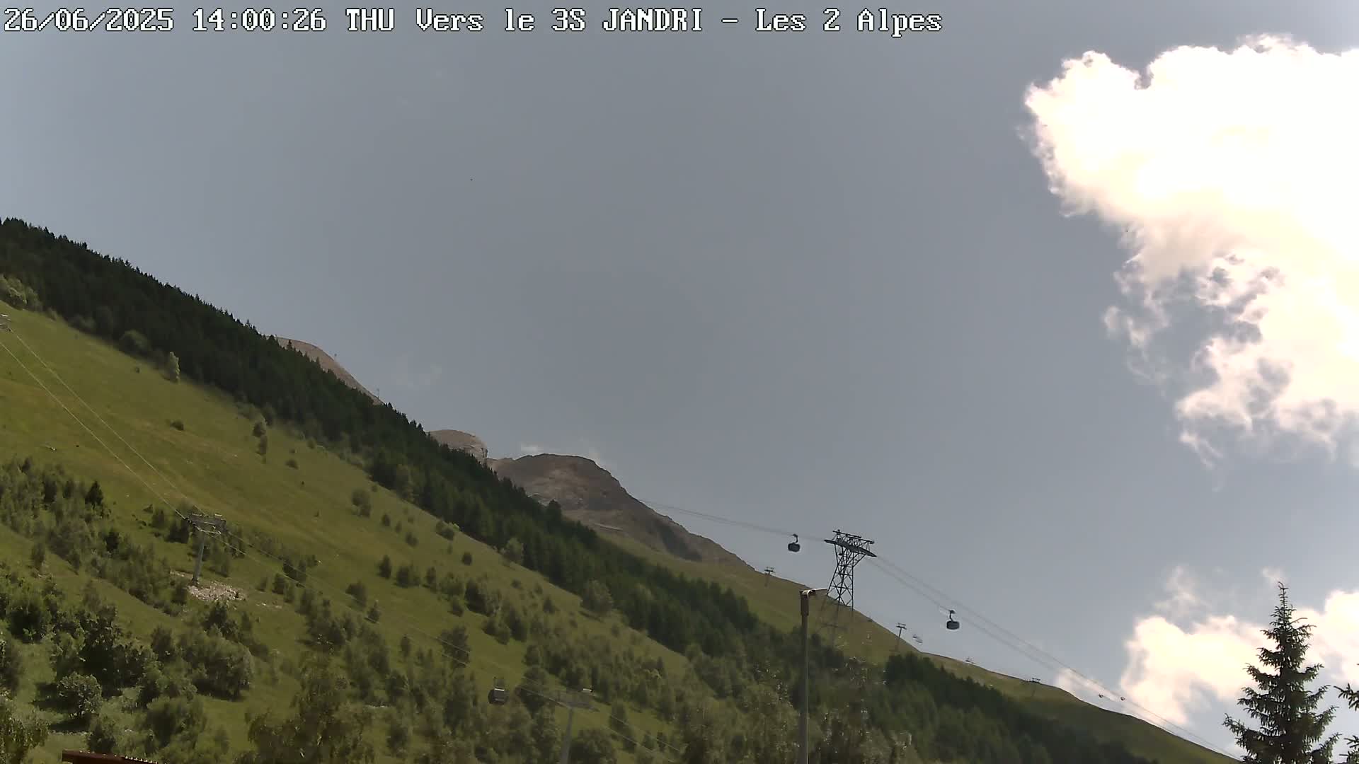 French Alps, Les deux Alpes Ski Slopes Live Cam - Grenoble, Isere, Auvergne-Rhone-Alpes, France