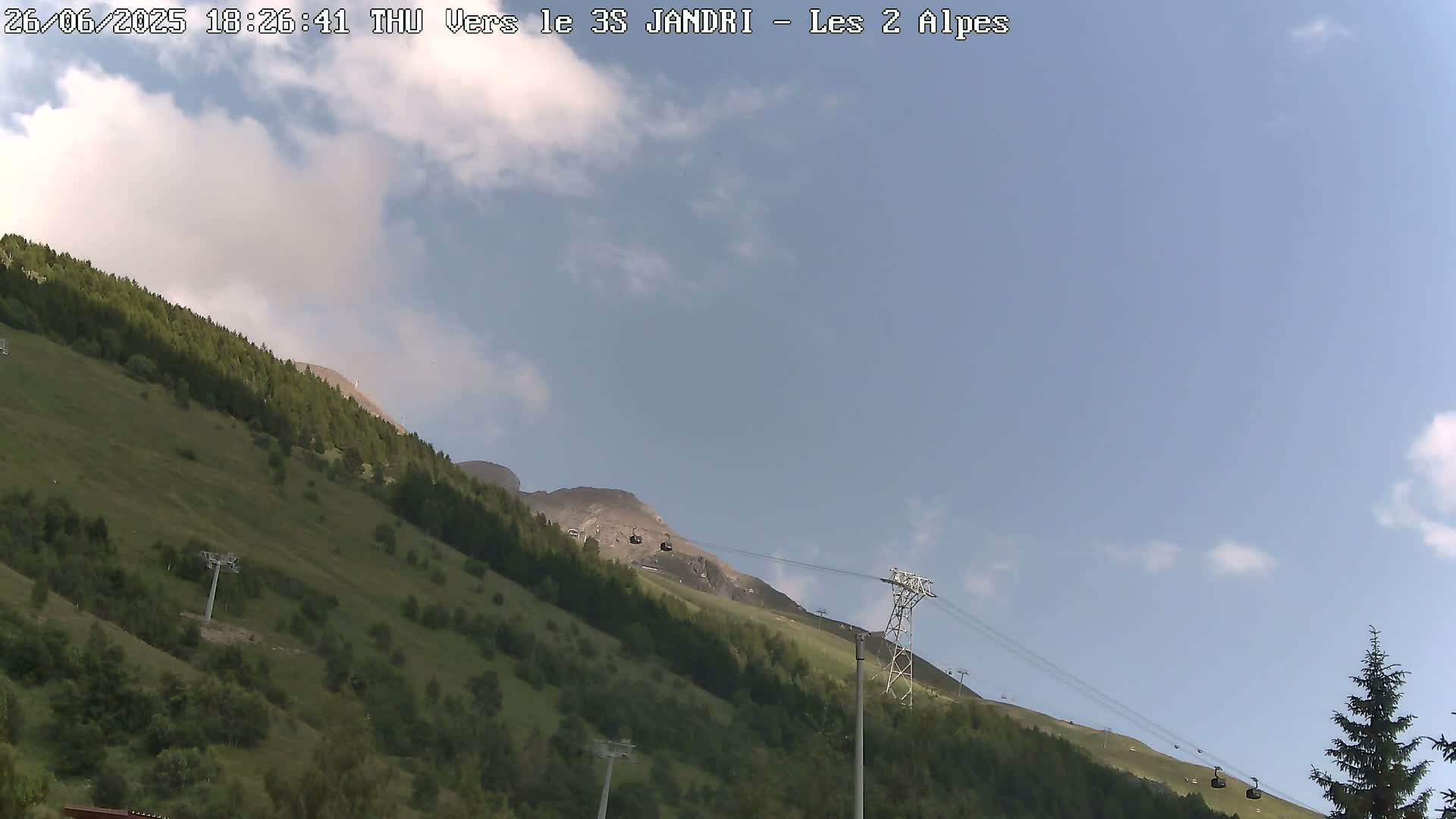 French Alps, Les deux Alpes Ski Slopes Live Cam - Grenoble, Isere, Auvergne-Rhone-Alpes, France