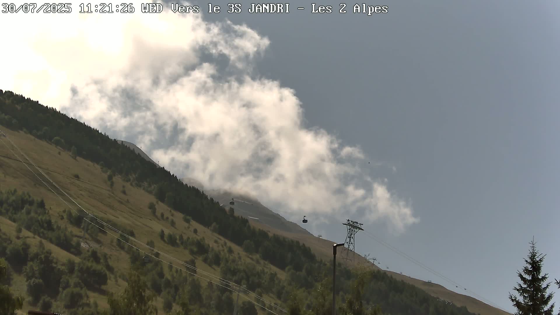 French Alps, Les deux Alpes Ski Slopes Live Cam - Grenoble, Isere, Auvergne-Rhone-Alpes, France