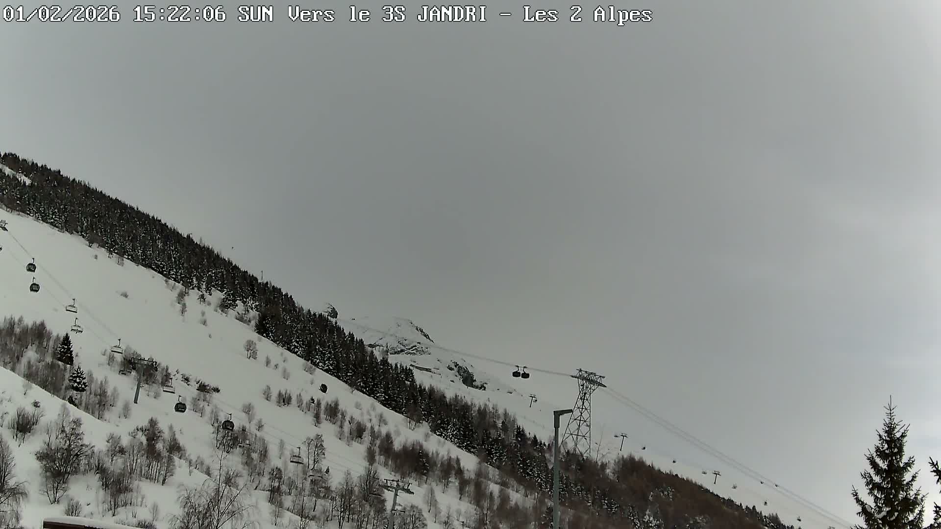 French Alps, Les deux Alpes Ski Slopes Live Cam - Grenoble, Isere, Auvergne-Rhone-Alpes, France