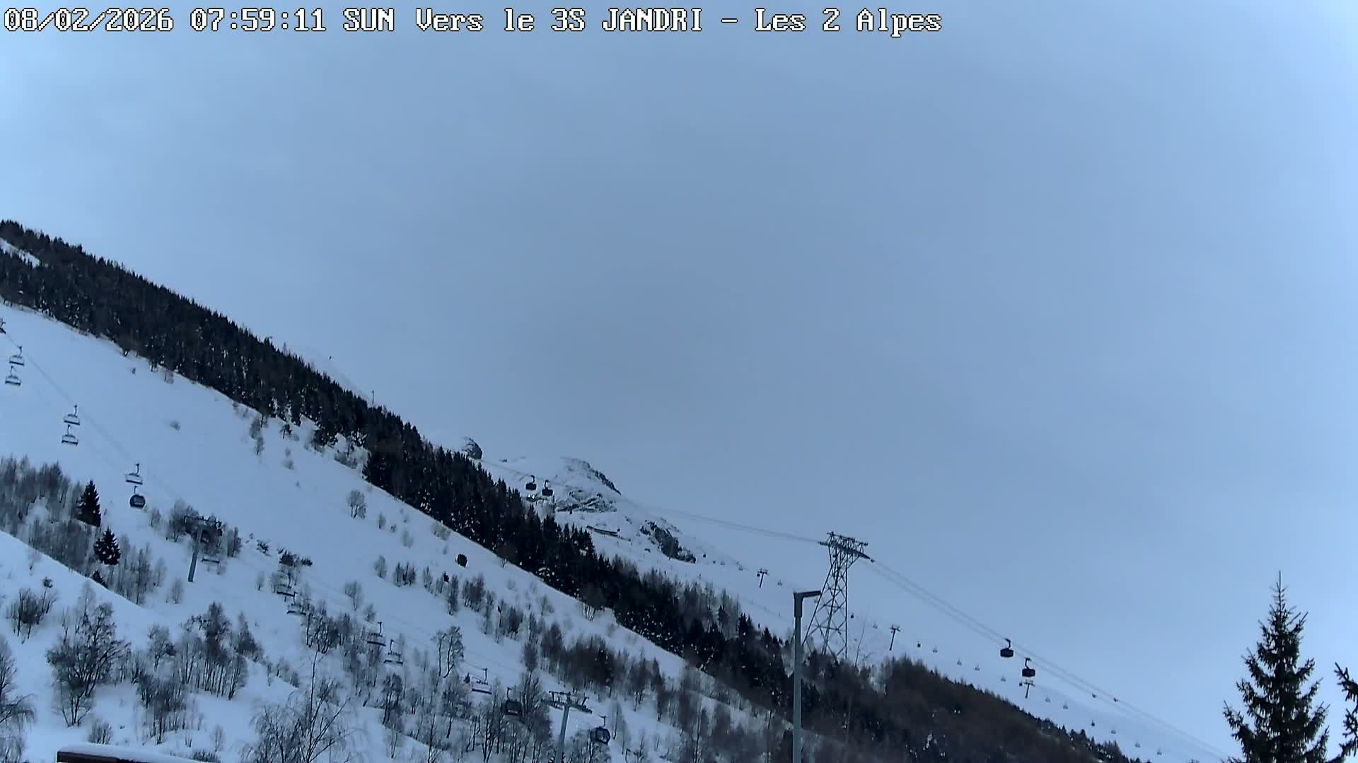 French Alps, Les deux Alpes Ski Slopes Live Cam - Grenoble, Isere, Auvergne-Rhone-Alpes, France