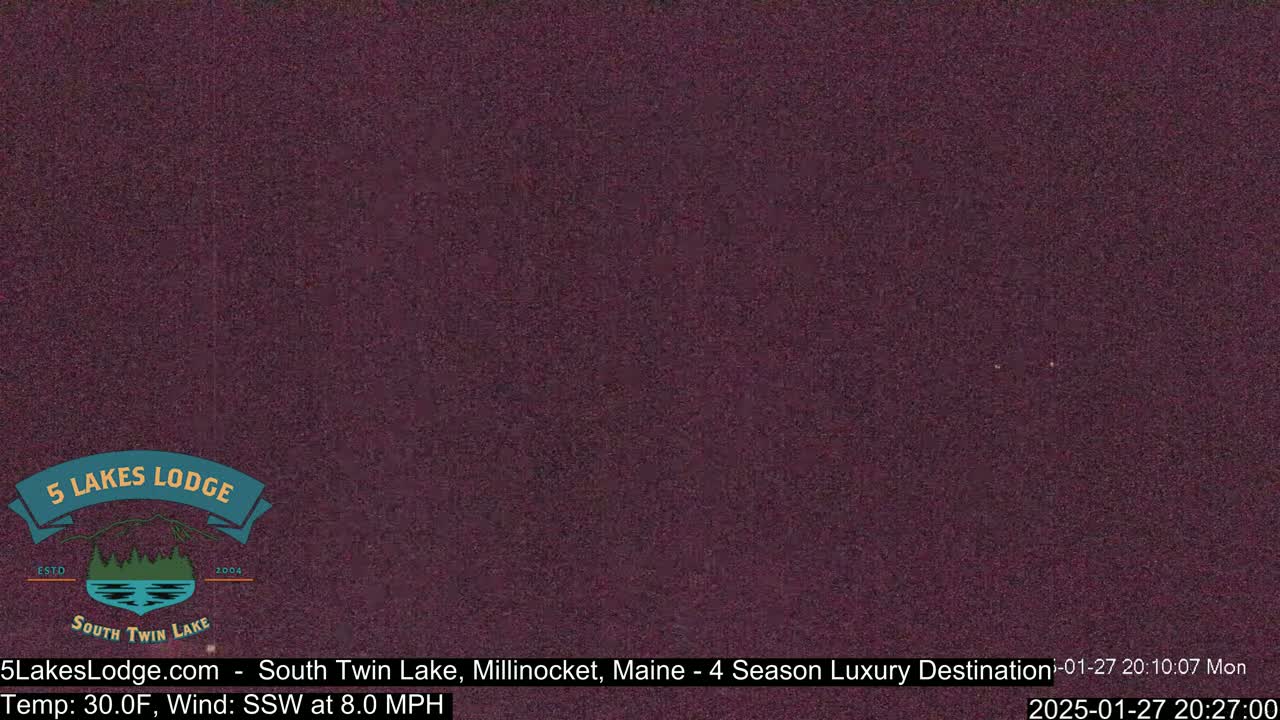 A dark purple night sky is shown, with a slight wind blowing from the south-southwest at 8 miles per hour and a temperature of 30 degrees Fahrenheit.