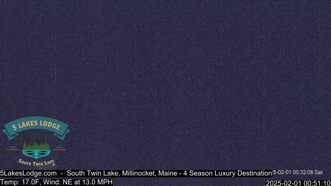 A dark blue, mostly uniform image shows a nighttime outdoor scene with a temperature of 17°F and a northeast wind at 13.0 mph.