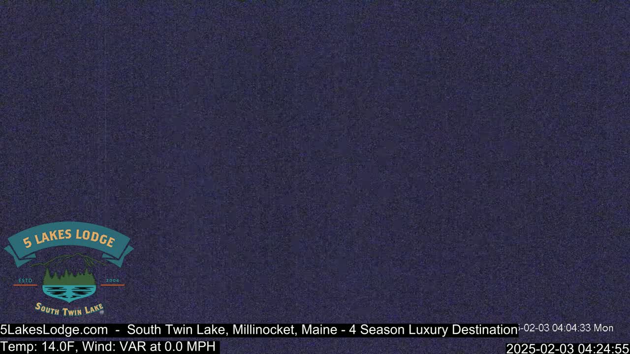 A dark blue screen displays a static image.