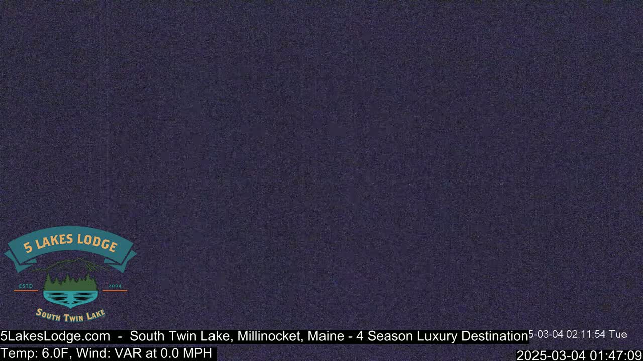 A dark purple screen displays static.
