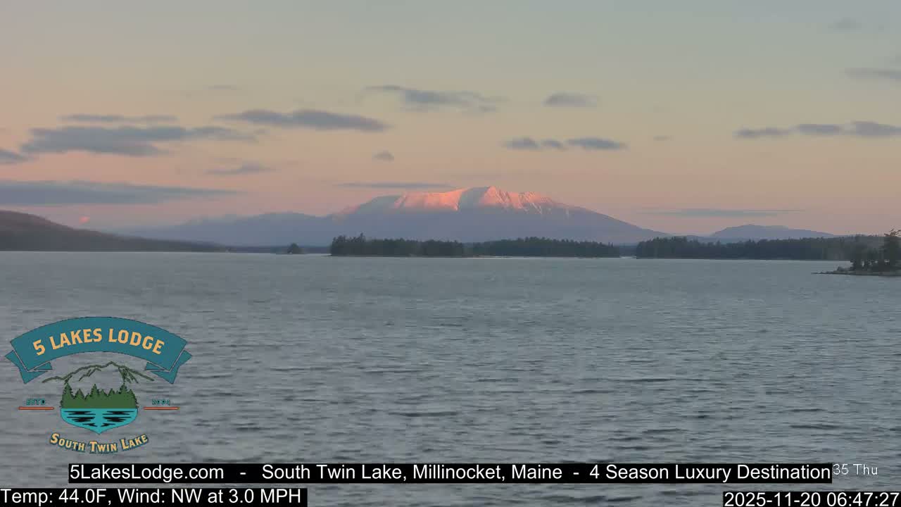 South Twin Lake, Mount  Katahdin, Live Cam - Maine, USA 