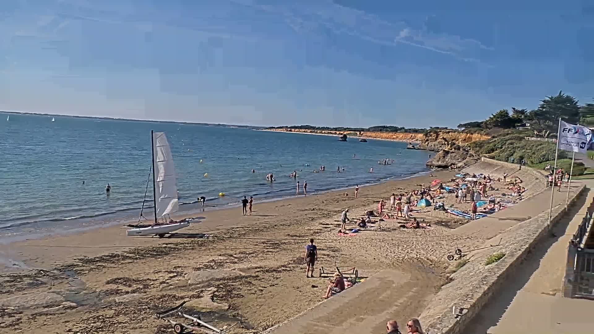 Pénestin, Plage de Betahon Beach Live Cam - Vannes, Morbihan, Bretagne, France