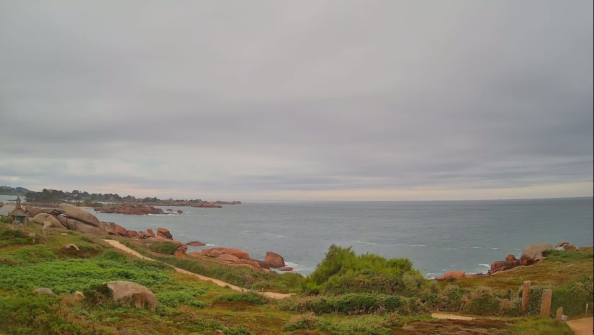 Perros-Guirec - Le Sentier des Douaniers Trekking( The Custom Path ) Live Cam -  Lannion, Cotes-d'Armor, Bretagne, France