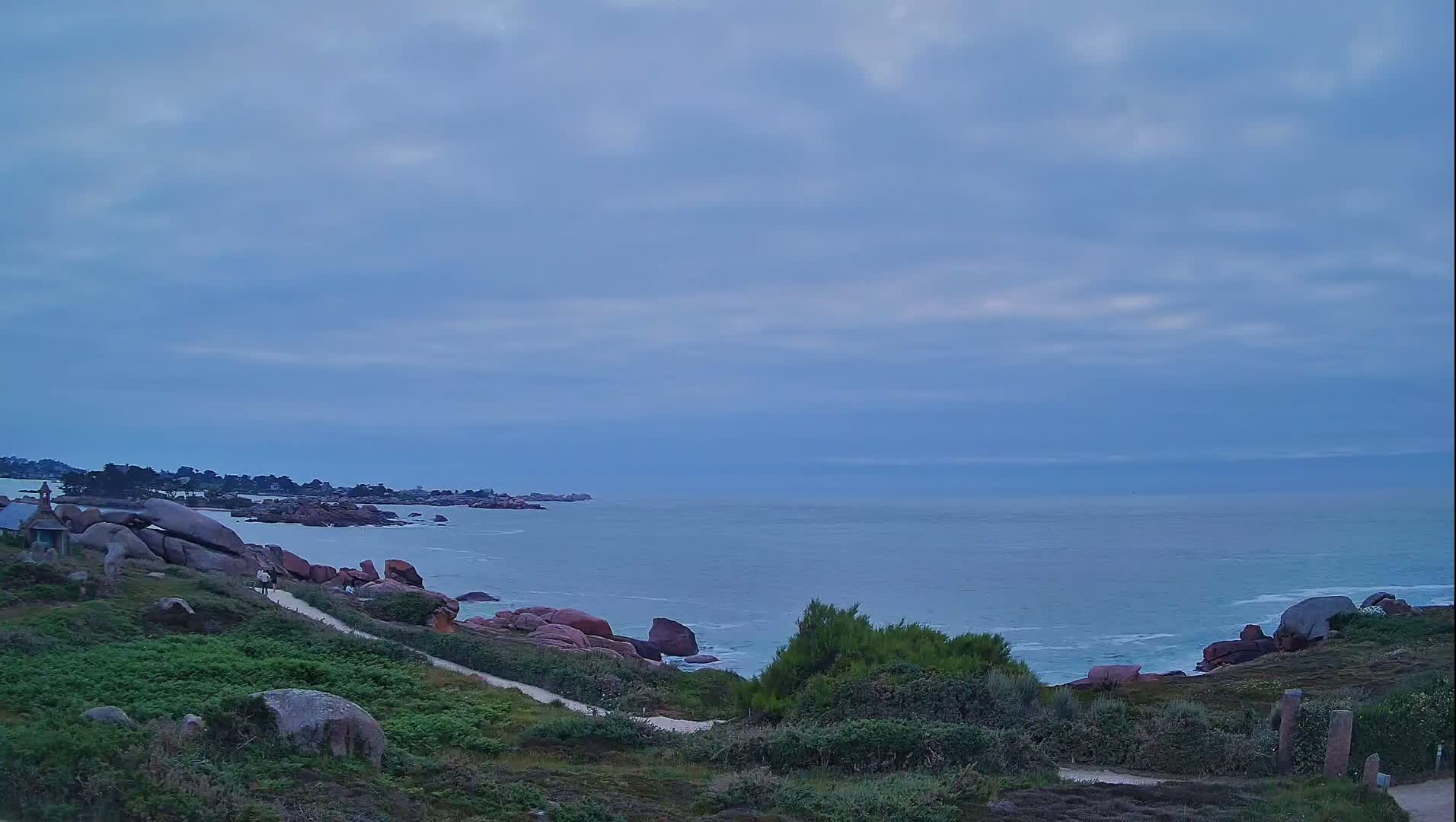 Perros-Guirec - Le Sentier des Douaniers Trekking( The Custom Path ) Live Cam -  Lannion, Cotes-d'Armor, Bretagne, France