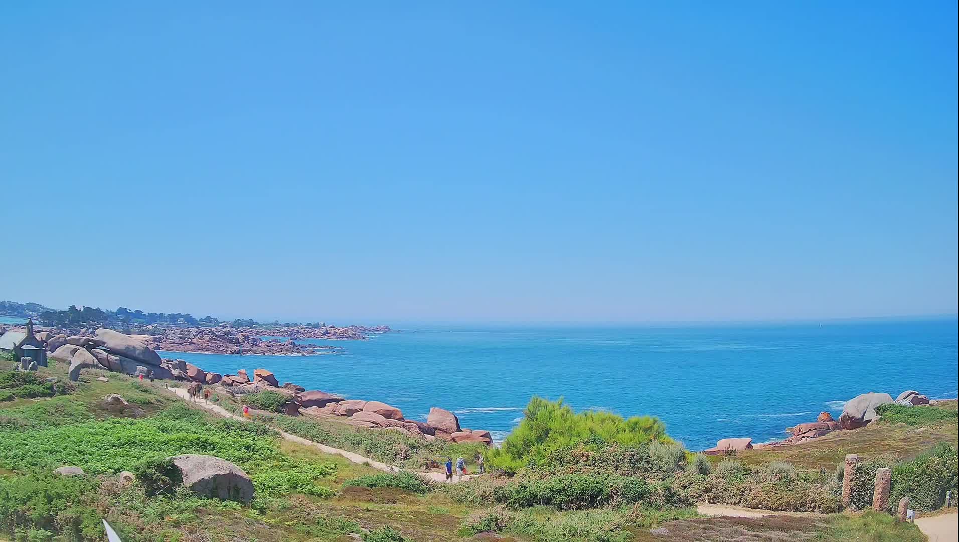 Perros-Guirec - Le Sentier des Douaniers Trekking( The Custom Path ) Live Cam -  Lannion, Cotes-d'Armor, Bretagne, France