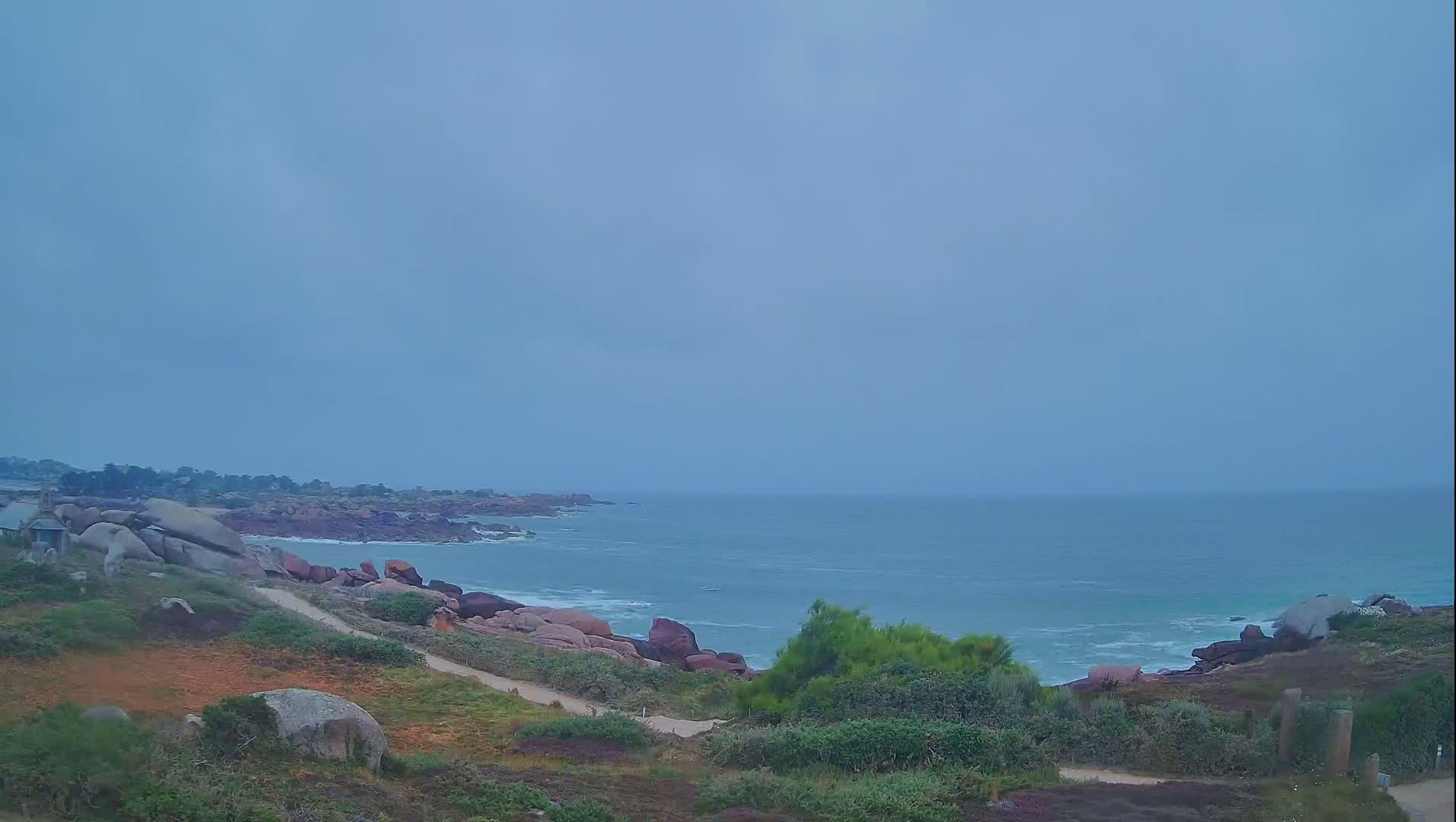 Perros-Guirec - Le Sentier des Douaniers Trekking( The Custom Path ) Live Cam -  Lannion, Cotes-d'Armor, Bretagne, France