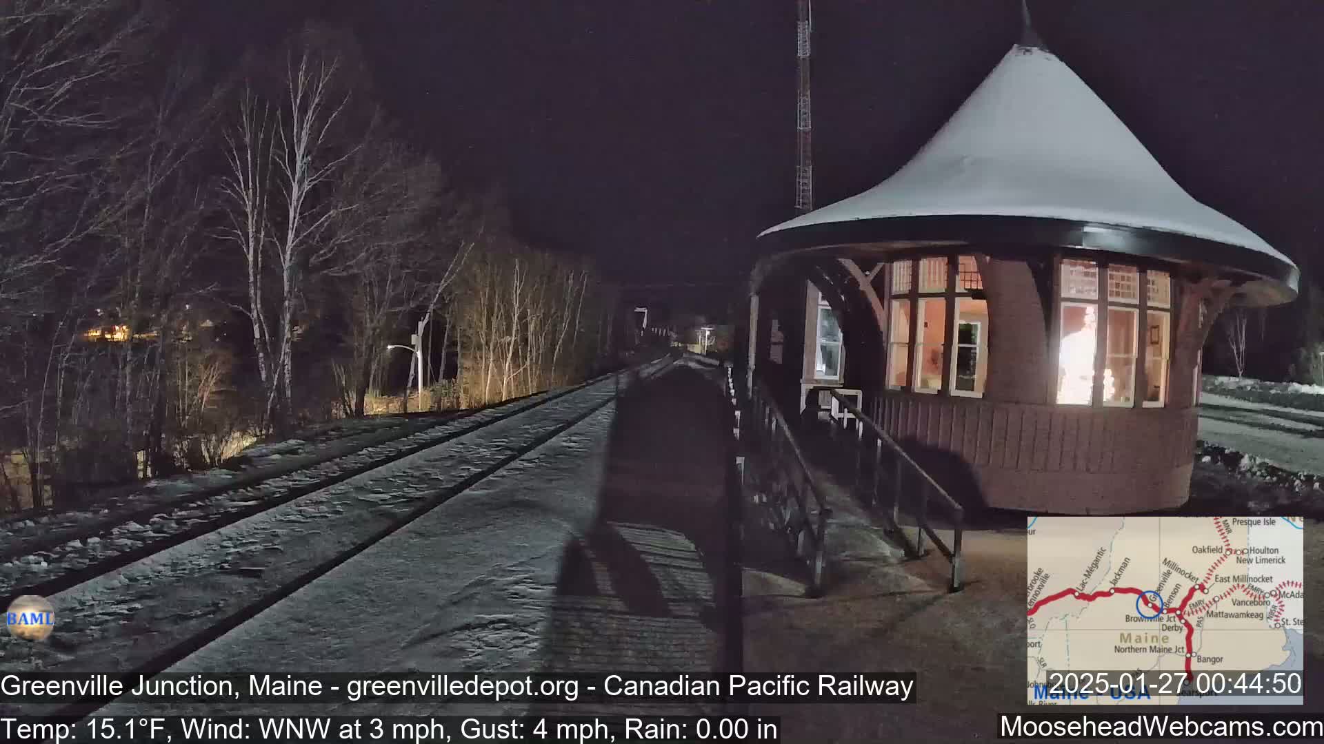 Canadian Pacific Railway , Live Cam , Greenville Junction - Greenville , Maine ,USA