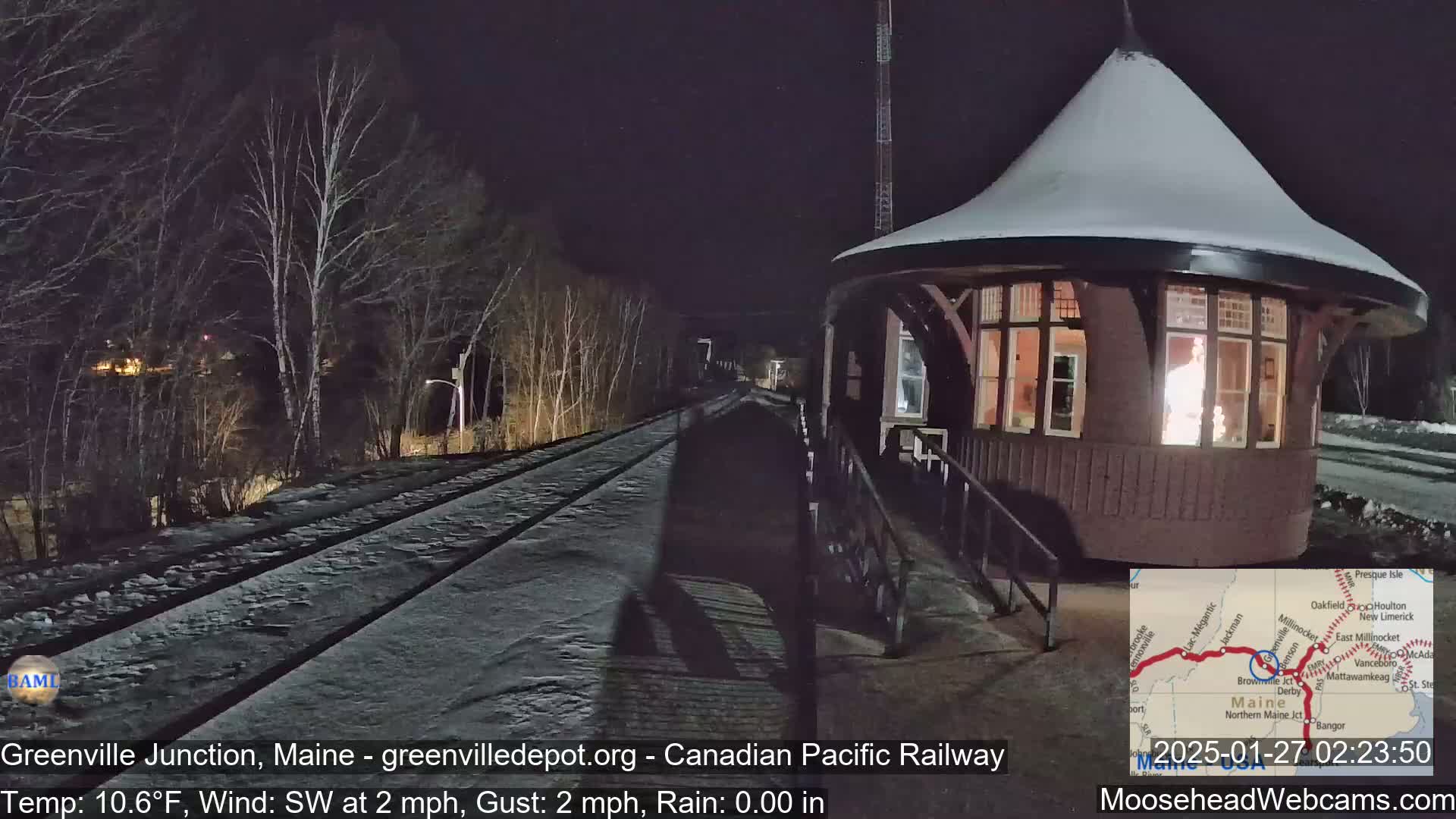 Canadian Pacific Railway , Live Cam , Greenville Junction - Greenville , Maine ,USA