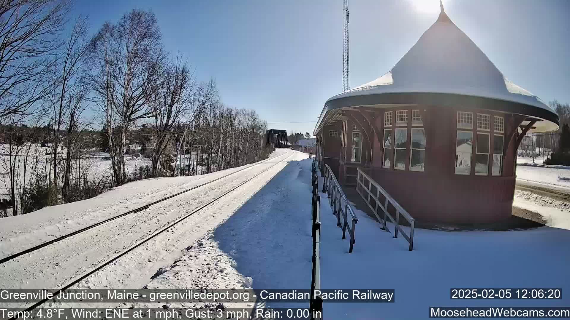 Canadian Pacific Railway , Live Cam , Greenville Junction - Greenville , Maine ,USA