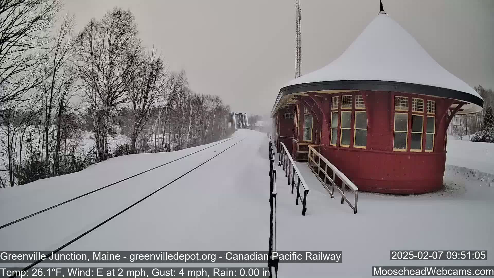Canadian Pacific Railway , Live Cam , Greenville Junction - Greenville , Maine ,USA