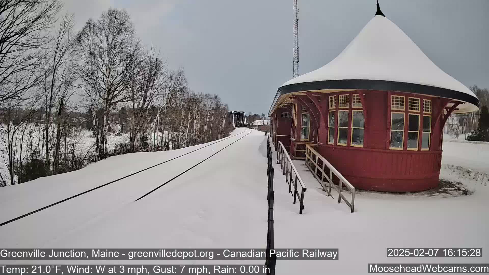 Canadian Pacific Railway , Live Cam , Greenville Junction - Greenville , Maine ,USA