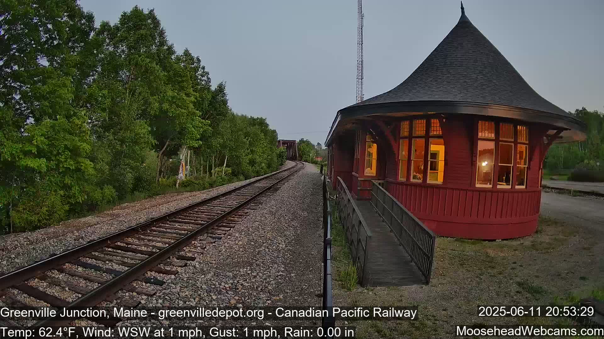 Canadian Pacific Railway , Live Cam , Greenville Junction - Greenville , Maine ,USA