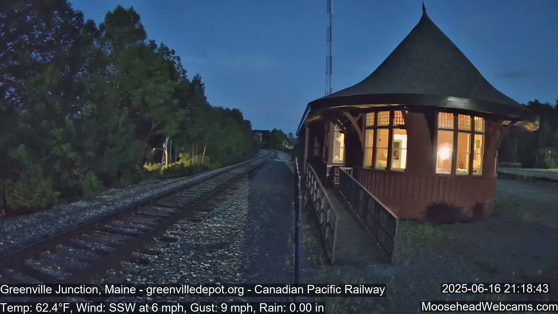 Canadian Pacific Railway , Live Cam , Greenville Junction - Greenville , Maine ,USA