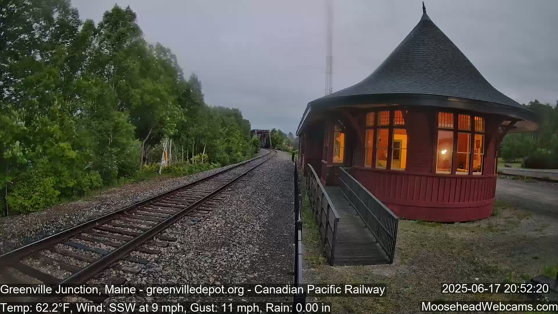 Canadian Pacific Railway , Live Cam , Greenville Junction - Greenville , Maine ,USA