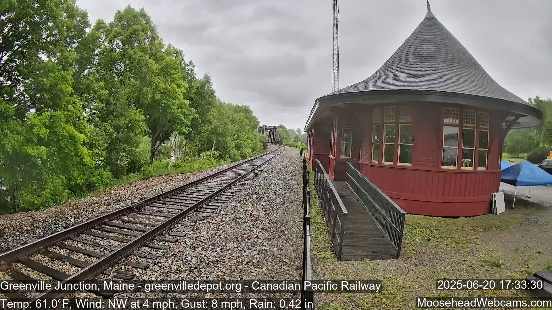 Canadian Pacific Railway , Live Cam , Greenville Junction - Greenville , Maine ,USA