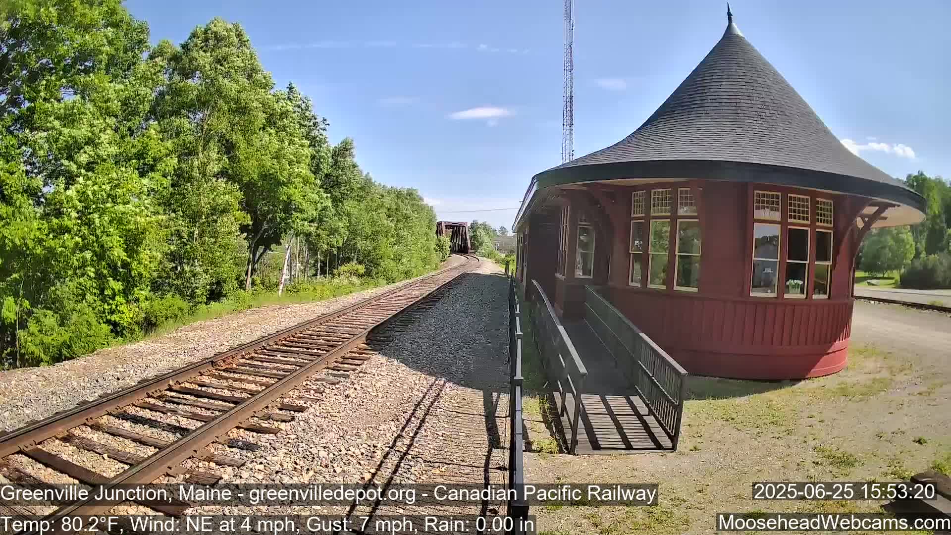 Canadian Pacific Railway , Live Cam , Greenville Junction - Greenville , Maine ,USA
