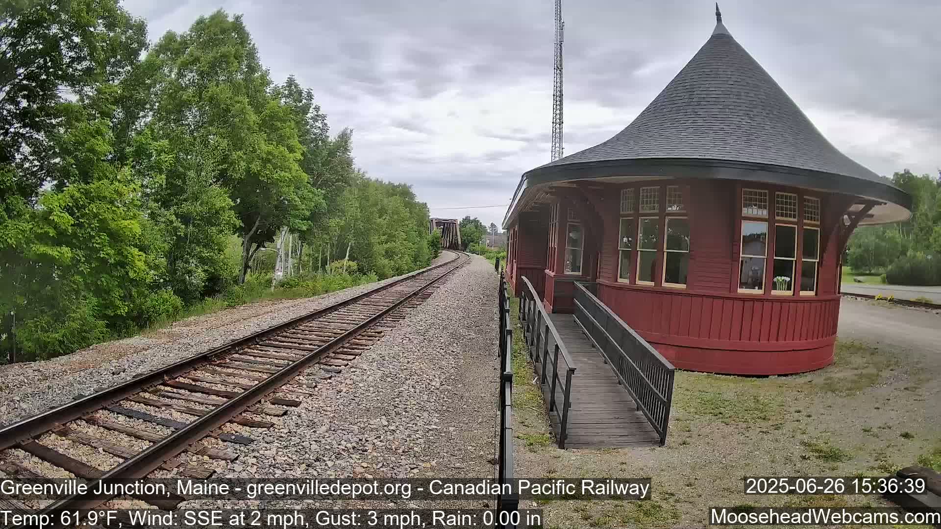 Canadian Pacific Railway , Live Cam , Greenville Junction - Greenville , Maine ,USA