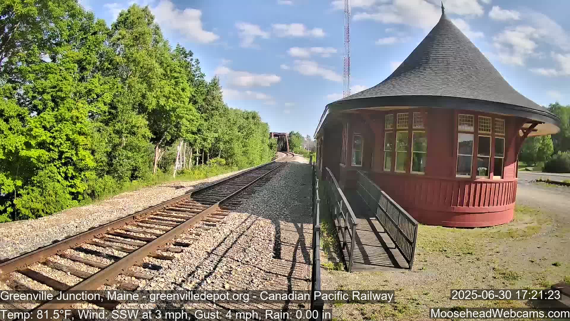 Canadian Pacific Railway , Live Cam , Greenville Junction - Greenville , Maine ,USA