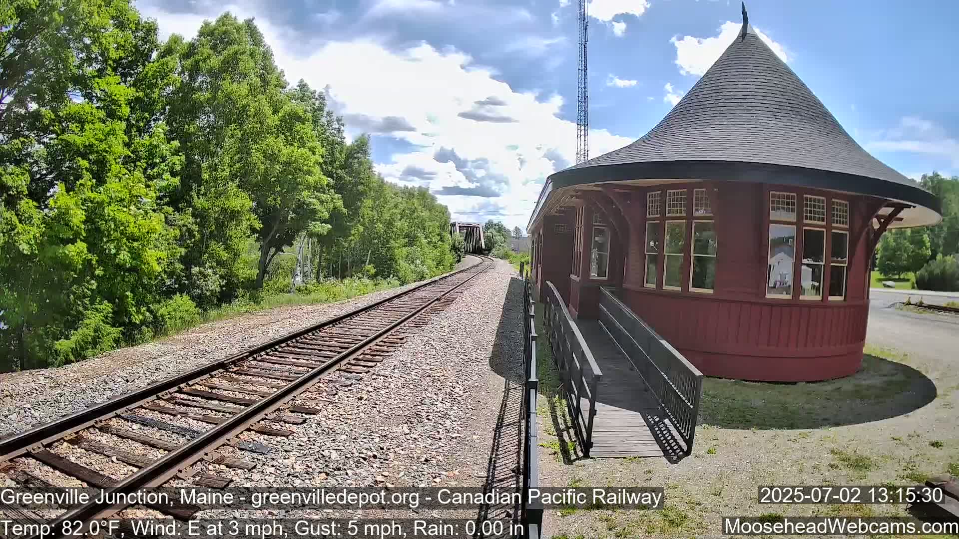 Canadian Pacific Railway , Live Cam , Greenville Junction - Greenville , Maine ,USA