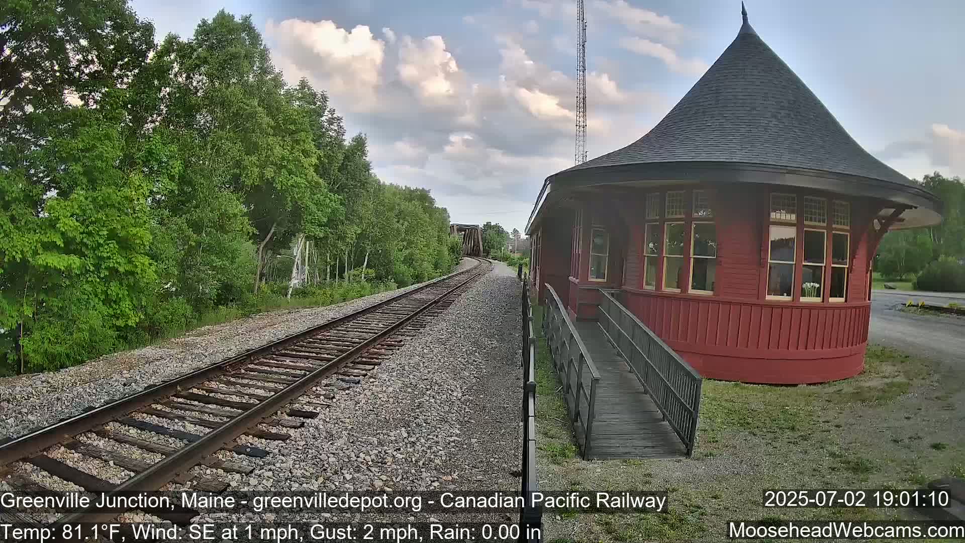 Canadian Pacific Railway , Live Cam , Greenville Junction - Greenville , Maine ,USA