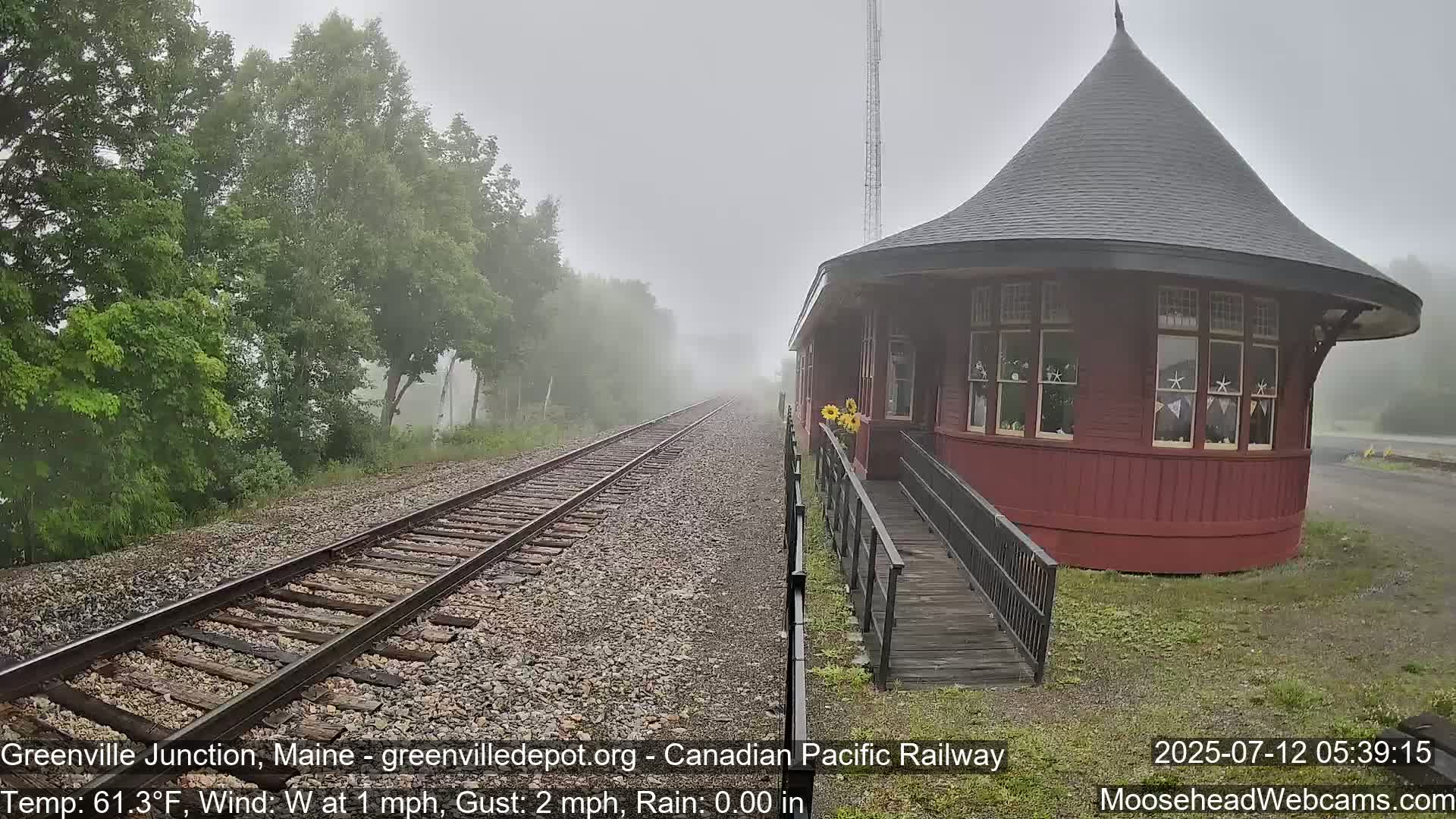 Canadian Pacific Railway , Live Cam , Greenville Junction - Greenville , Maine ,USA