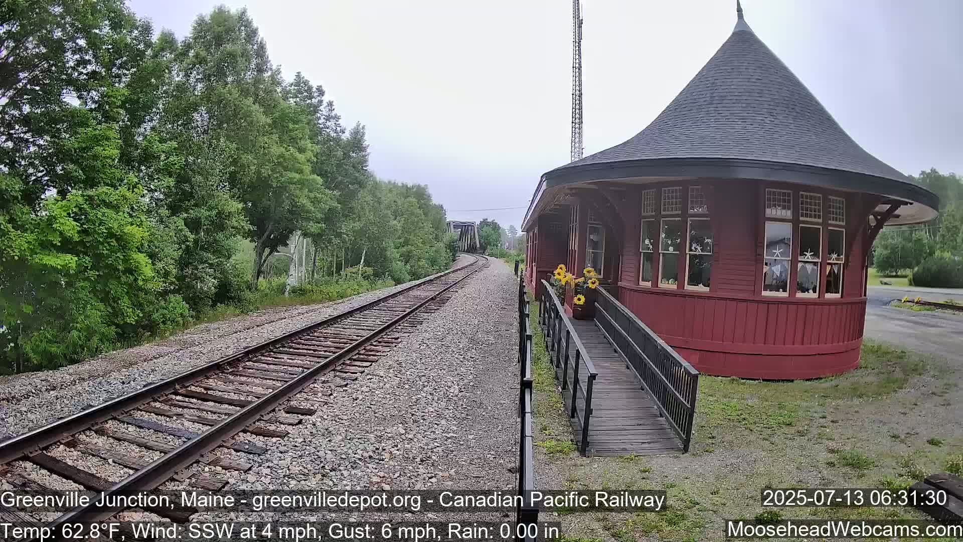 Canadian Pacific Railway , Live Cam , Greenville Junction - Greenville , Maine ,USA