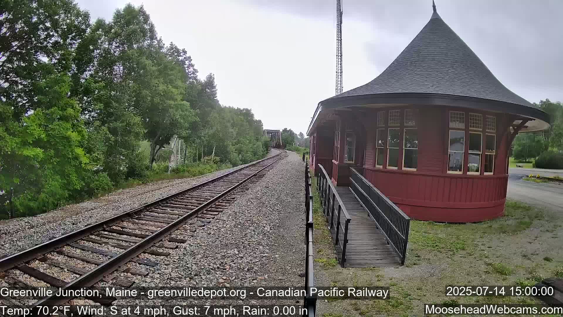 Canadian Pacific Railway , Live Cam , Greenville Junction - Greenville , Maine ,USA