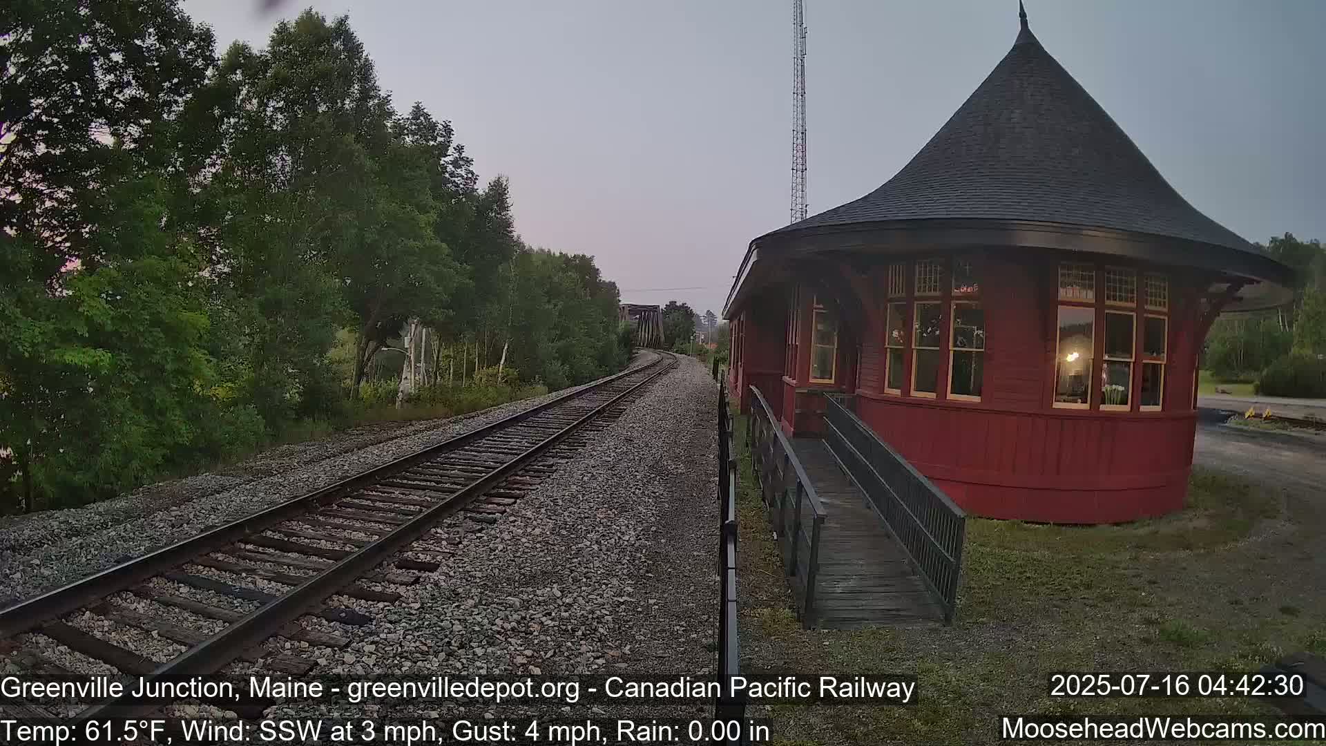 Canadian Pacific Railway , Live Cam , Greenville Junction - Greenville , Maine ,USA