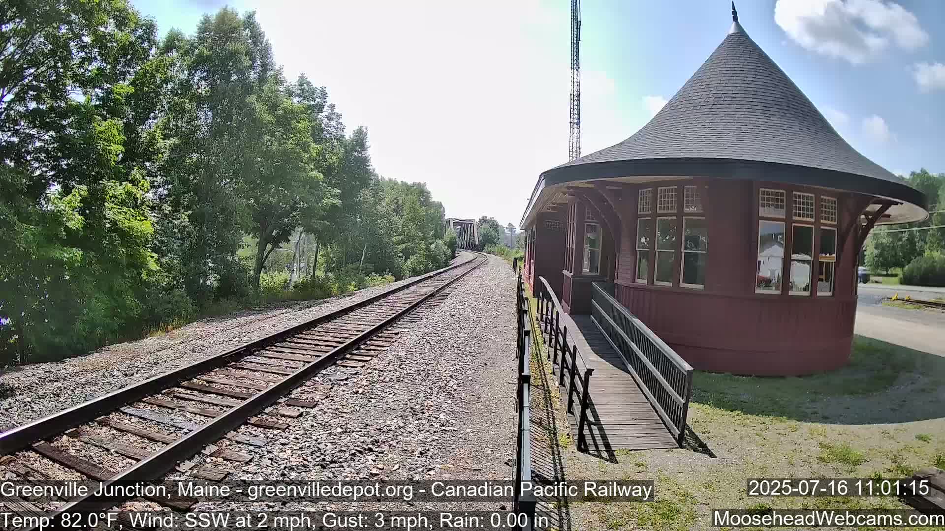 Canadian Pacific Railway , Live Cam , Greenville Junction - Greenville , Maine ,USA