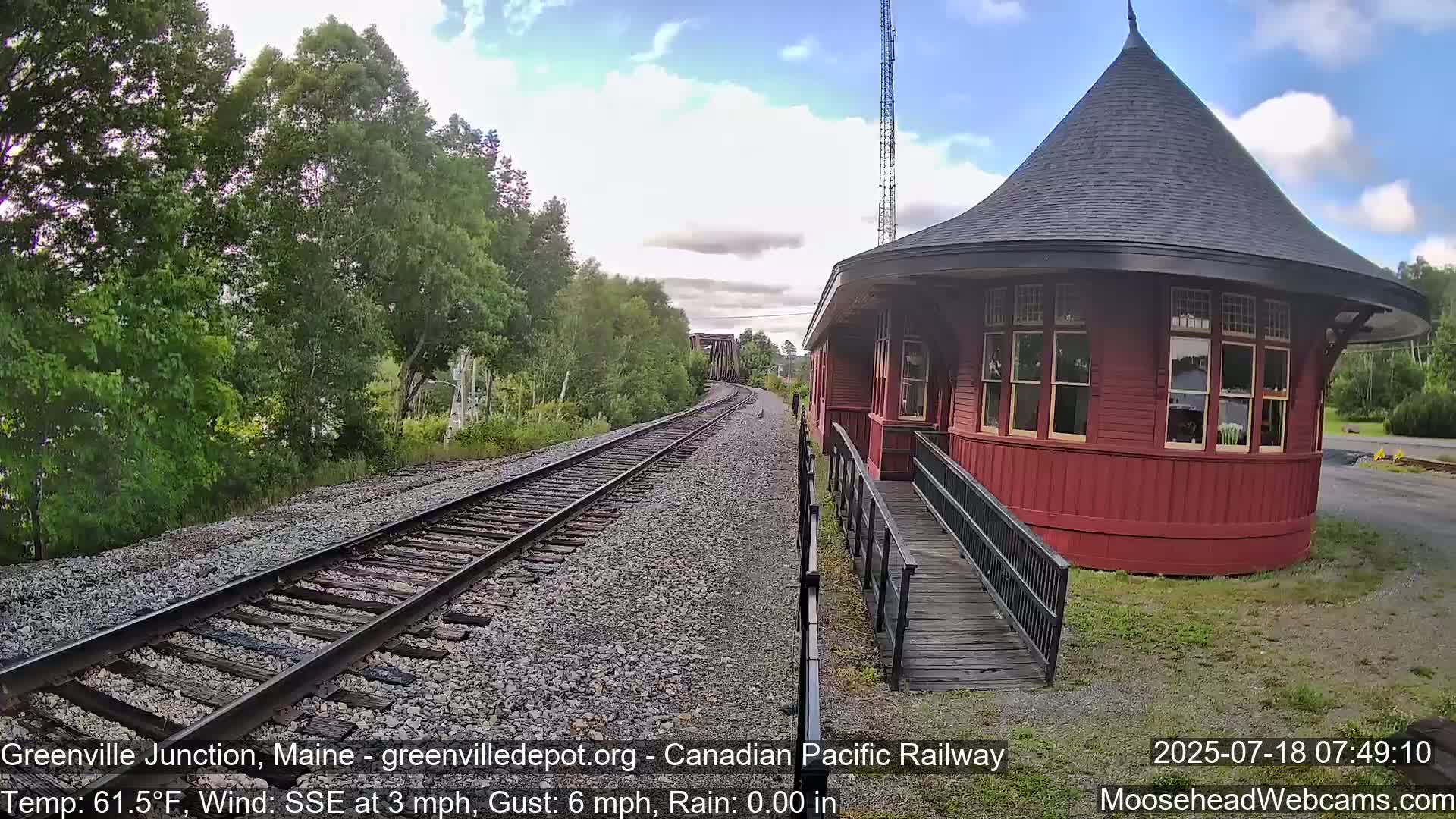 Canadian Pacific Railway , Live Cam , Greenville Junction - Greenville , Maine ,USA