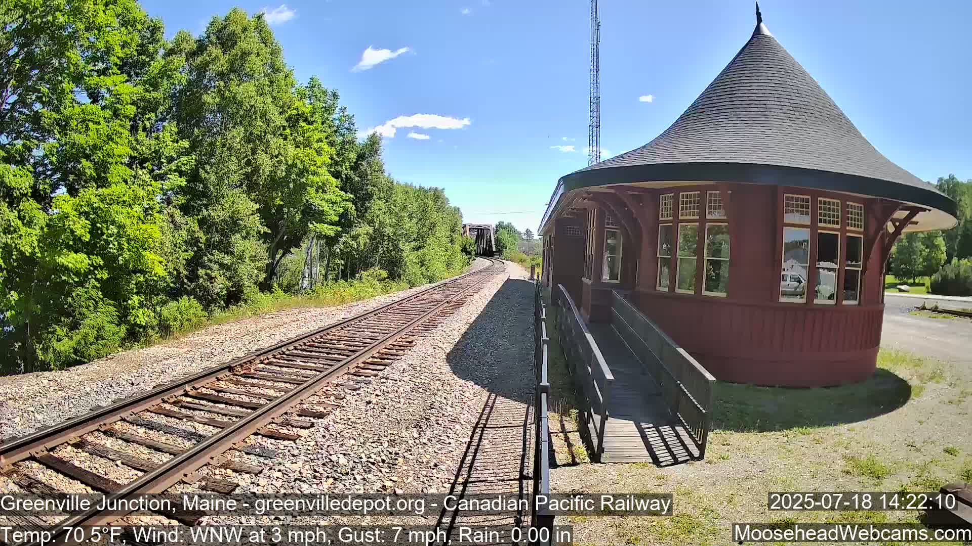 Canadian Pacific Railway , Live Cam , Greenville Junction - Greenville , Maine ,USA